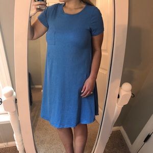 LulaRoe Carly Dress Sz S in Heathered Blue